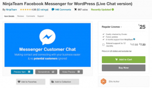 NinjaTeam Facebook Messenger plugin for WordPress