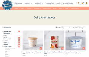 Dairy products shop page