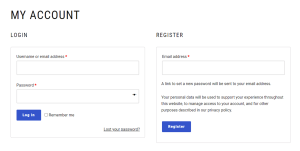 Basic WordPress WooCommerce login form