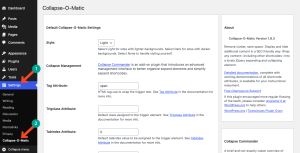 Configure Collapse-O-Matic Plugin