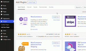 install WooCommerce