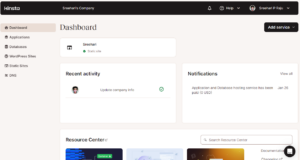 Kinsta dashboard